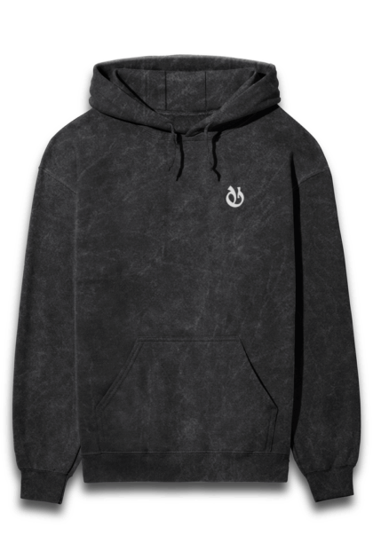 Grim Shadow Acid Wash Hoodie - Bold DTF Print
